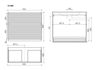 Тумба напольная под раковину Sancos Folk Floor FL100FGS 100 см Grey soft